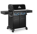 Broil King Baron 490 Pro Shadow 4 Burner Propane Grill w/ Side Burner & Rotisserie Kit - Black - 674144