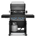 Broil King Baron 490 Pro Shadow 4 Burner Propane Grill w/ Side Burner & Rotisserie Kit - Black - 674144