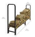 8 ft. Heavy Duty Wood Storage Log Rack plus Cover Combo LS938-96 + LC6-8LC - Bourlier's Barbecue and Fireplace