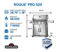 Napoleon Propane Gas Rogue® PRO 525 SIB with Infrared Side Burner RP525SIBPSS-2