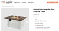 Outdoor GreatRoom Alcott Rectangular Gas Fire Pit Table ALC-1224 65% off