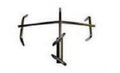 E-Z Que Cradle Rotisserie Stainless Steel Lock Arm Fork Meat Holder Gas Grill