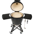 Primo All-In-One Round Ceramic Kamado Grill With Cradle & Side Shelves - PGCRC