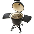 Primo All-In-One Round Ceramic Kamado Grill With Cradle & Side Shelves - PGCRC