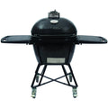 Primo All-In-One Oval Large 300 Ceramic Kamado Grill With Cradle, Side Shelves, And Stainless Steel Grates - PGCLGC