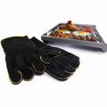 GrillPro 00528 Black Leather BBQ Gloves